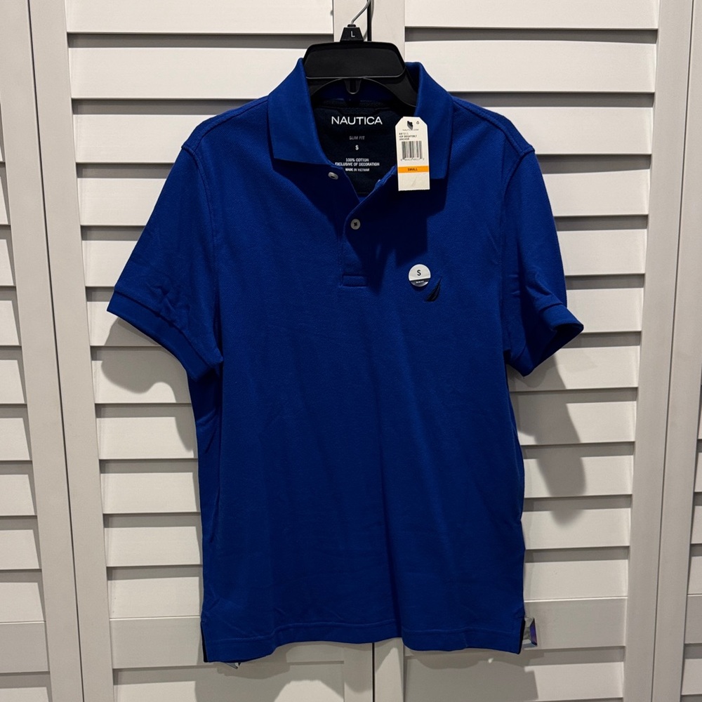 Nautica Men’s Cobalt Blue Polo Slim Fit Shirt